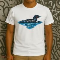 Loon Bird Painting Duck Lake T-Shirt thumb 3