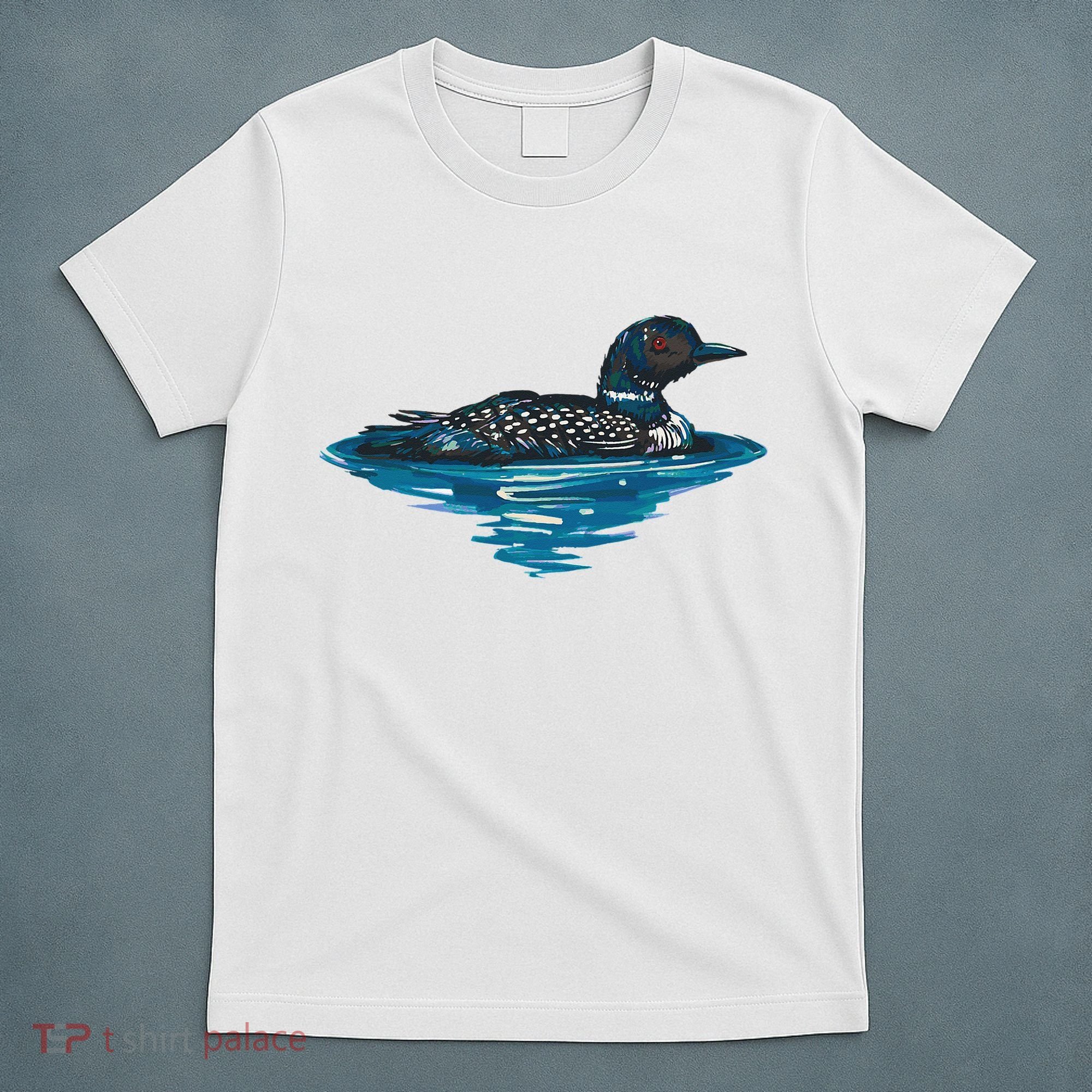 Loon Bird Painting Duck Lake T-Shirt
