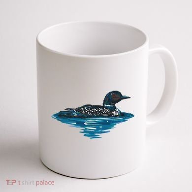 Loon Bird Painting Duck Lake Coffee Mug back