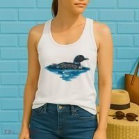 Loon Bird Painting Duck Lake Women's Tank Top thumb 2