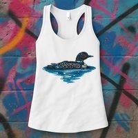 Loon Bird Painting Duck Lake Women's Tank Top thumb 3