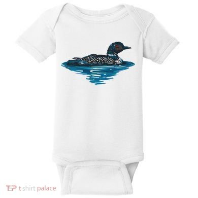Loon Bird Painting Duck Lake Baby Bodysuit