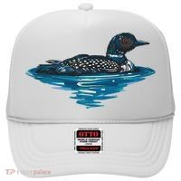 Loon Bird Painting Duck Lake Hat thumb 0