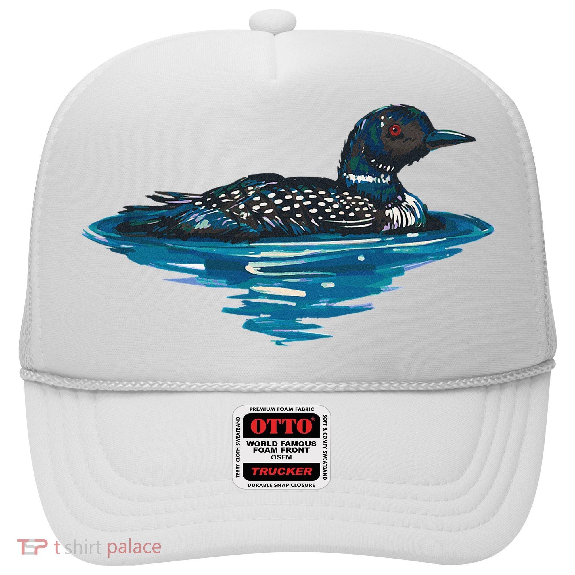 Loon Bird Painting Duck Lake Hat