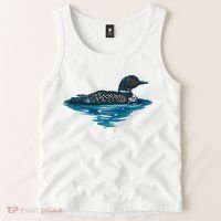 Loon Bird Painting Duck Lake Tank Top thumb 2