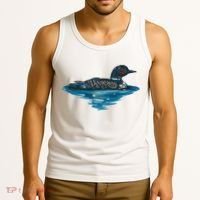 Loon Bird Painting Duck Lake Tank Top thumb 3