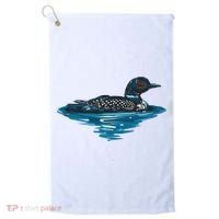 Loon Bird Painting Duck Lake Golf Towel thumb 0