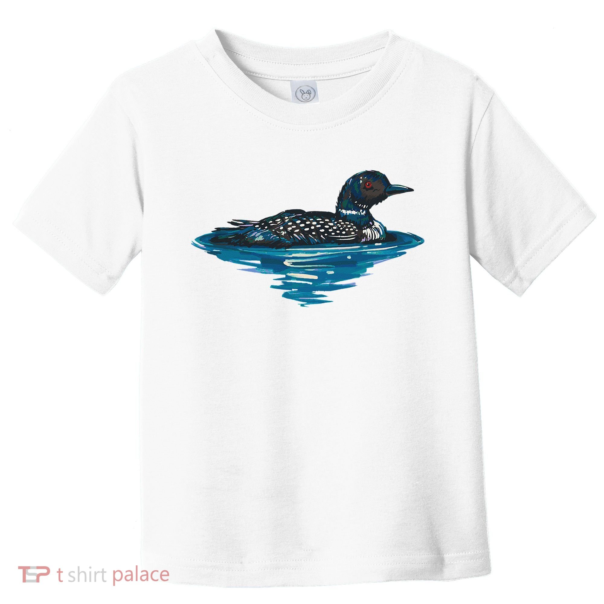 Loon Bird Painting Duck Lake Toddler T-Shirt