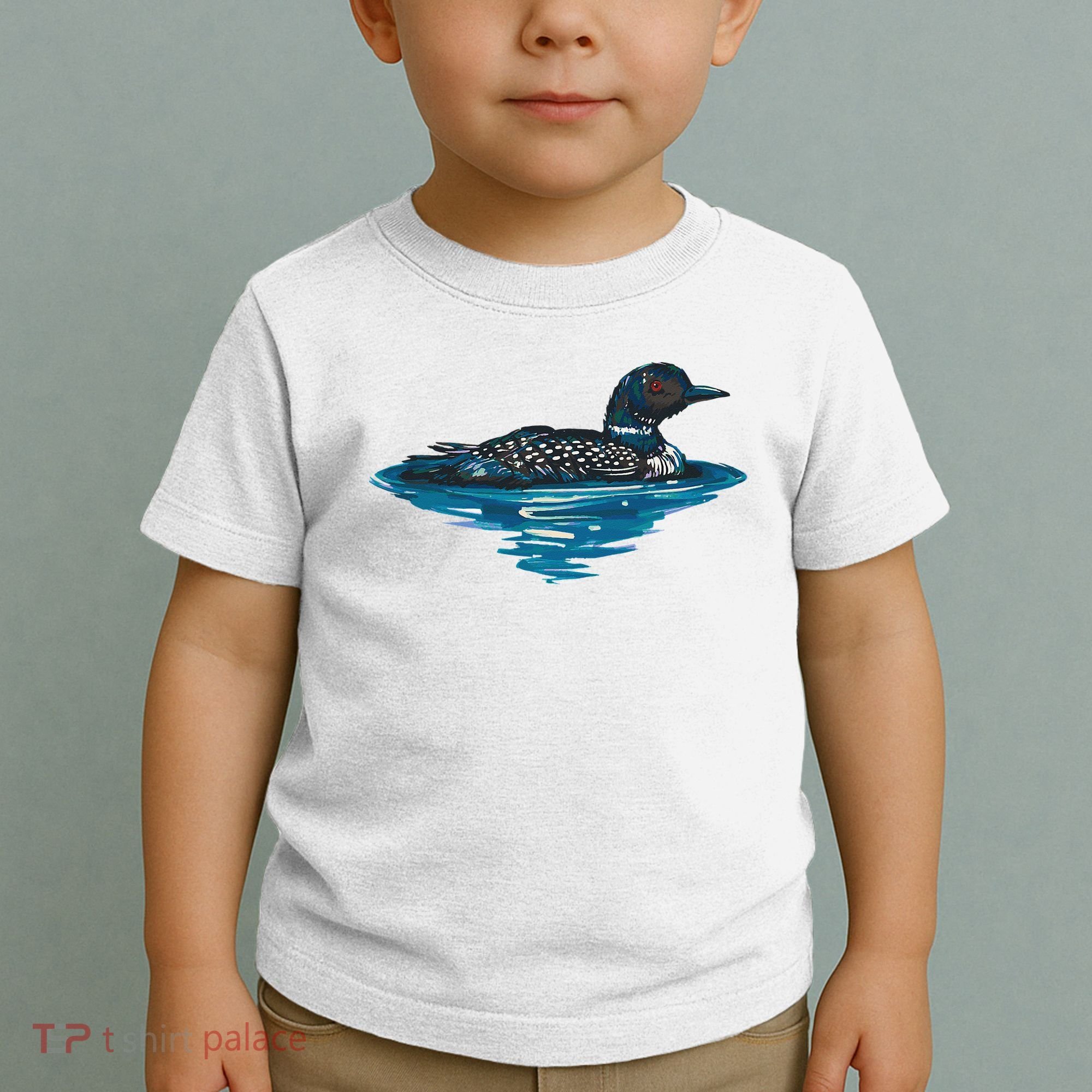 Loon Bird Painting Duck Lake Toddler T-Shirt