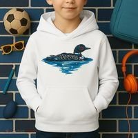 Loon Bird Painting Duck Lake Kids Hoodie thumb 2
