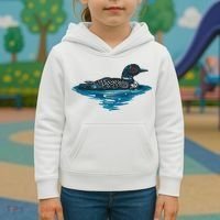 Loon Bird Painting Duck Lake Kids Hoodie thumb 3