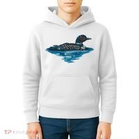 Loon Bird Painting Duck Lake Kids Hoodie thumb 4
