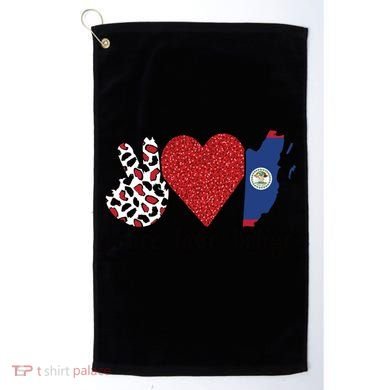 Love Belize Proud Belizean Flag Belizean Roots Meaningful Gift Golf Towel
