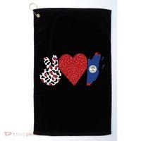 Love Belize Proud Belizean Flag Belizean Roots Meaningful Gift Golf Towel thumb 0