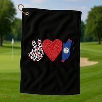 Love Belize Proud Belizean Flag Belizean Roots Meaningful Gift Golf Towel thumb 1
