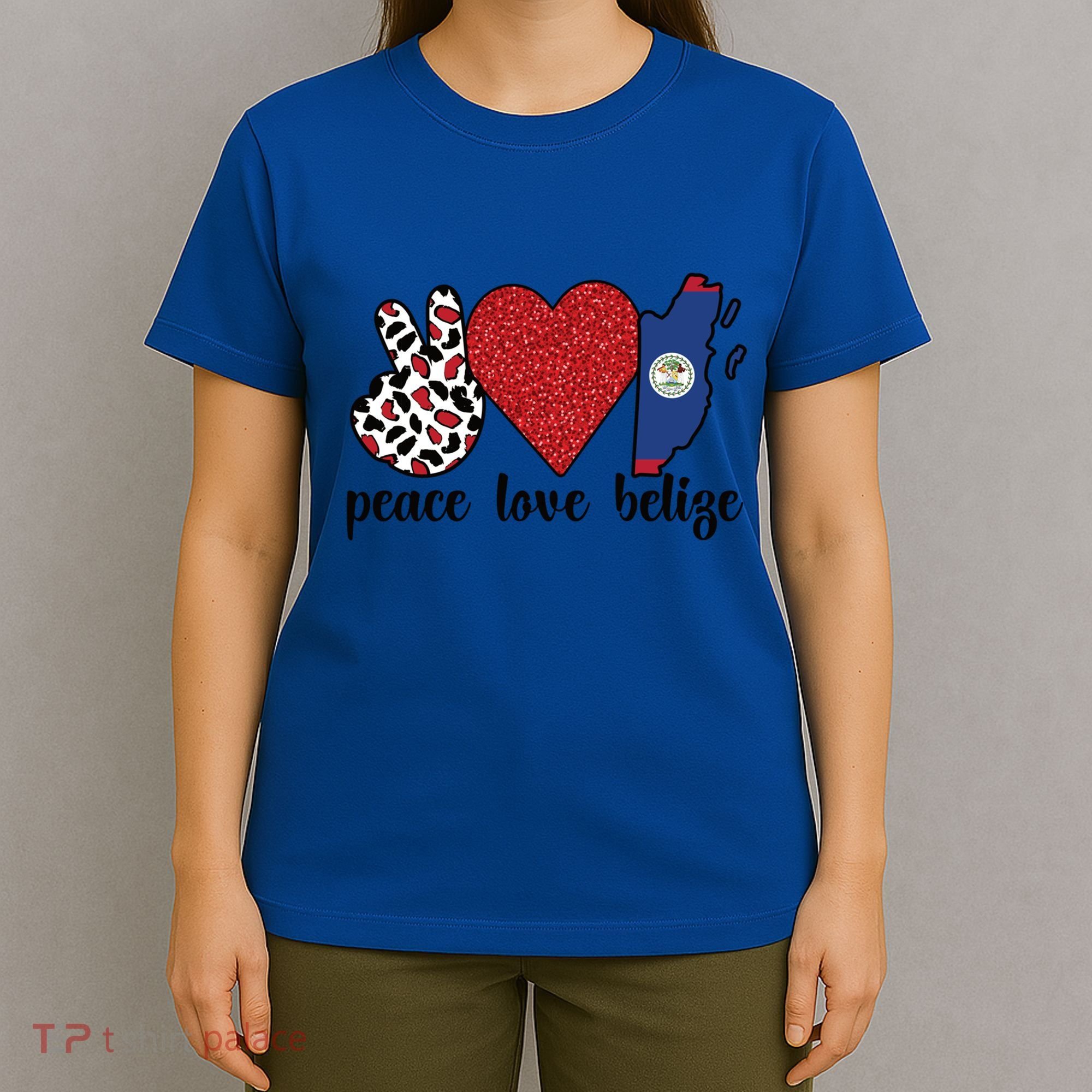 Love Belize Proud Belizean Flag Belizean Roots Meaningful Gift T-Shirt