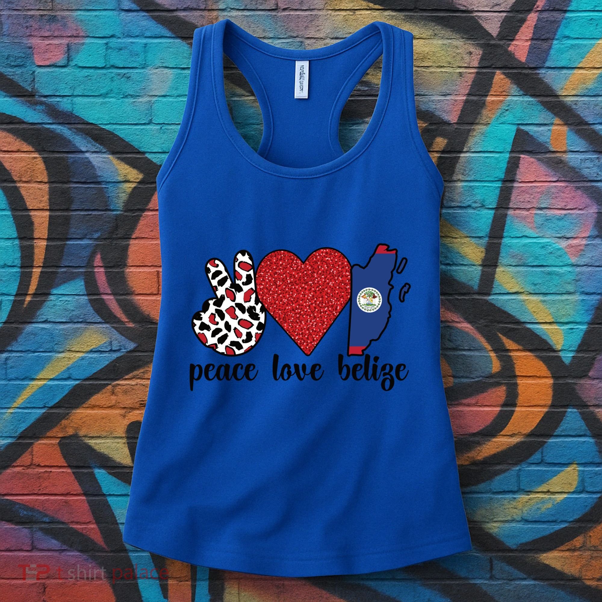 Love Belize Proud Belizean Flag Belizean Roots Meaningful Gift Women's Tank Top