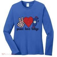 Love Belize Proud Belizean Flag Belizean Roots Meaningful Gift Women's Long Sleeve Shirt thumb 0