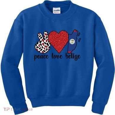 Love Belize Proud Belizean Flag Belizean Roots Meaningful Gift Kids Sweatshirt
