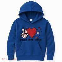 Love Belize Proud Belizean Flag Belizean Roots Meaningful Gift Kids Hoodie thumb 0