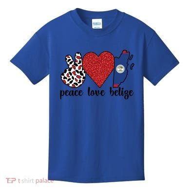 Love Belize Proud Belizean Flag Belizean Roots Meaningful Gift Kids T-Shirt