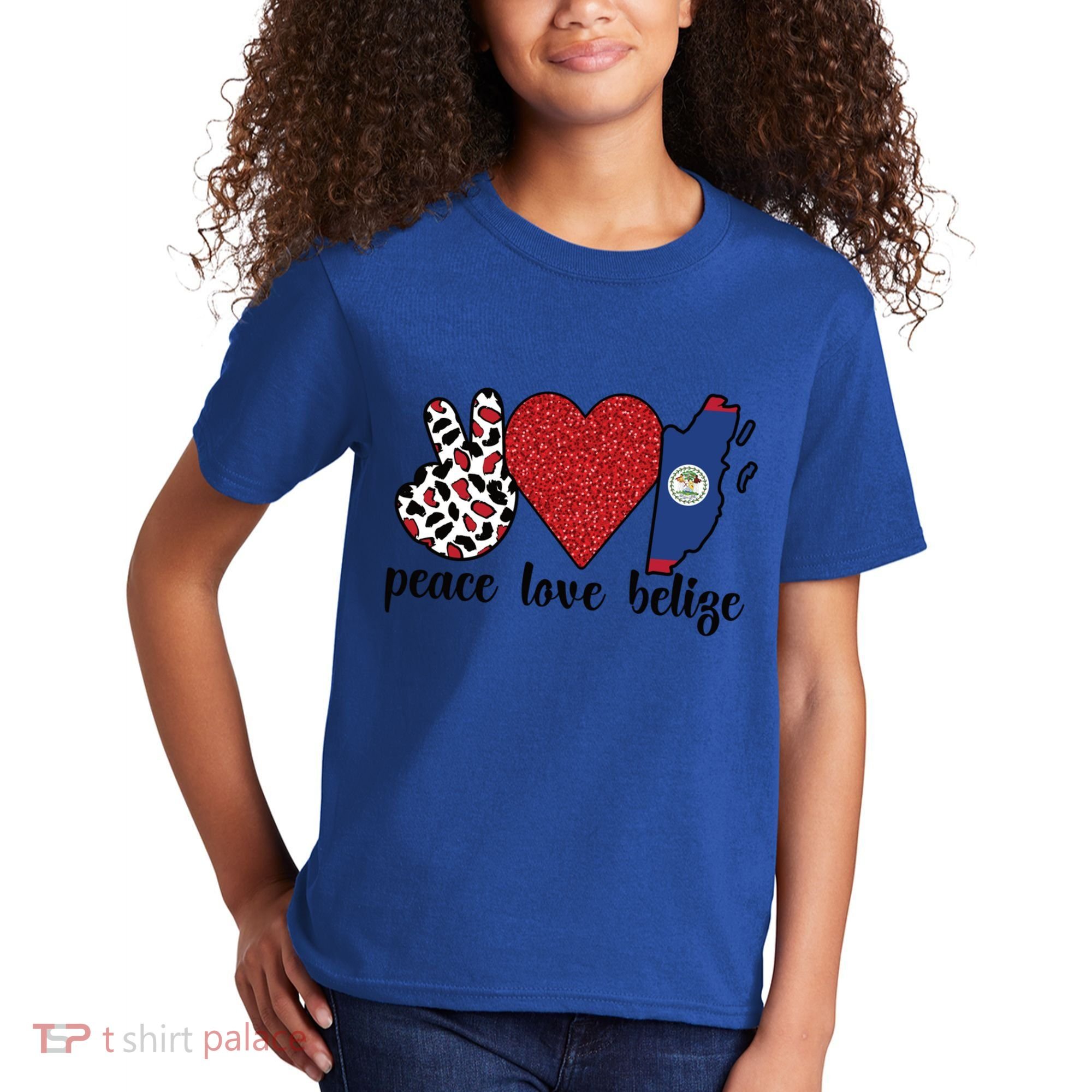 Love Belize Proud Belizean Flag Belizean Roots Meaningful Gift Kids T-Shirt