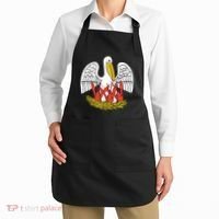 Louisiana Brown Pelican Feeding Crawfish La Flag Apron thumb 2