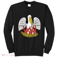 Louisiana Brown Pelican Feeding Crawfish La Flag Sweatshirt thumb 0