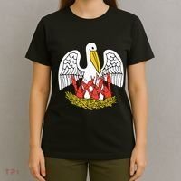 Louisiana Brown Pelican Feeding Crawfish La Flag T-Shirt thumb 4