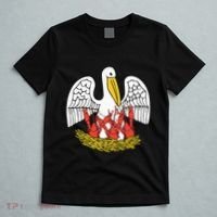 Louisiana Brown Pelican Feeding Crawfish La Flag T-Shirt thumb 5
