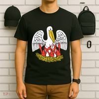 Louisiana Brown Pelican Feeding Crawfish La Flag T-Shirt thumb 6