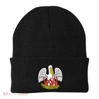 Louisiana Brown Pelican Feeding Crawfish La Flag Beanie thumb 0