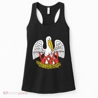 Louisiana Brown Pelican Feeding Crawfish La Flag Women's Tank Top thumb 0
