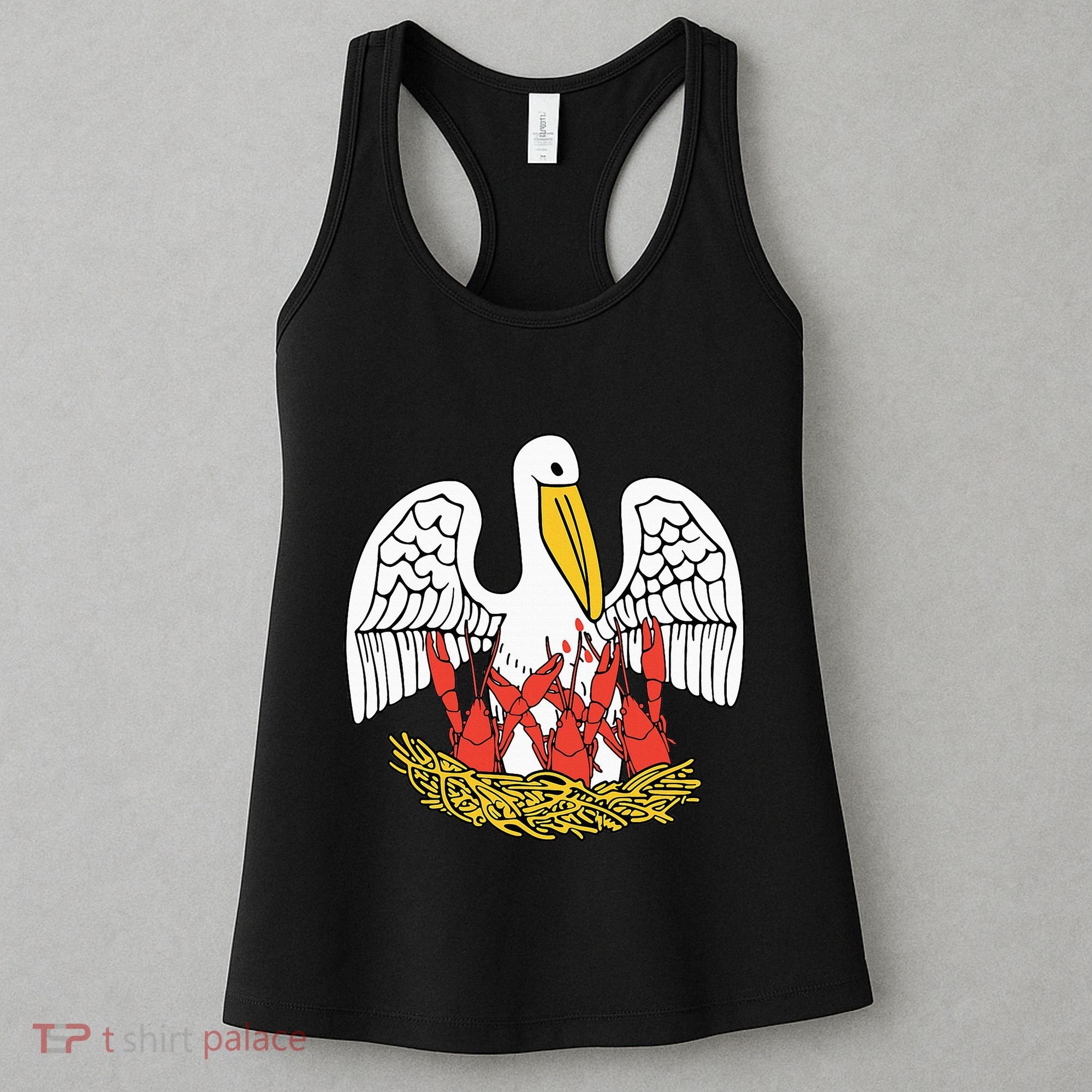 Louisiana Brown Pelican Feeding Crawfish La Flag Women's Tank Top