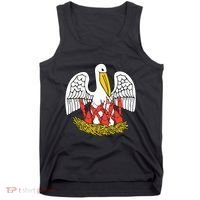 Louisiana Brown Pelican Feeding Crawfish La Flag Tank Top thumb 0