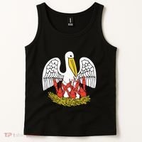 Louisiana Brown Pelican Feeding Crawfish La Flag Tank Top thumb 2