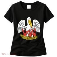 Louisiana Brown Pelican Feeding Crawfish La Flag Women's T-Shirt thumb 0
