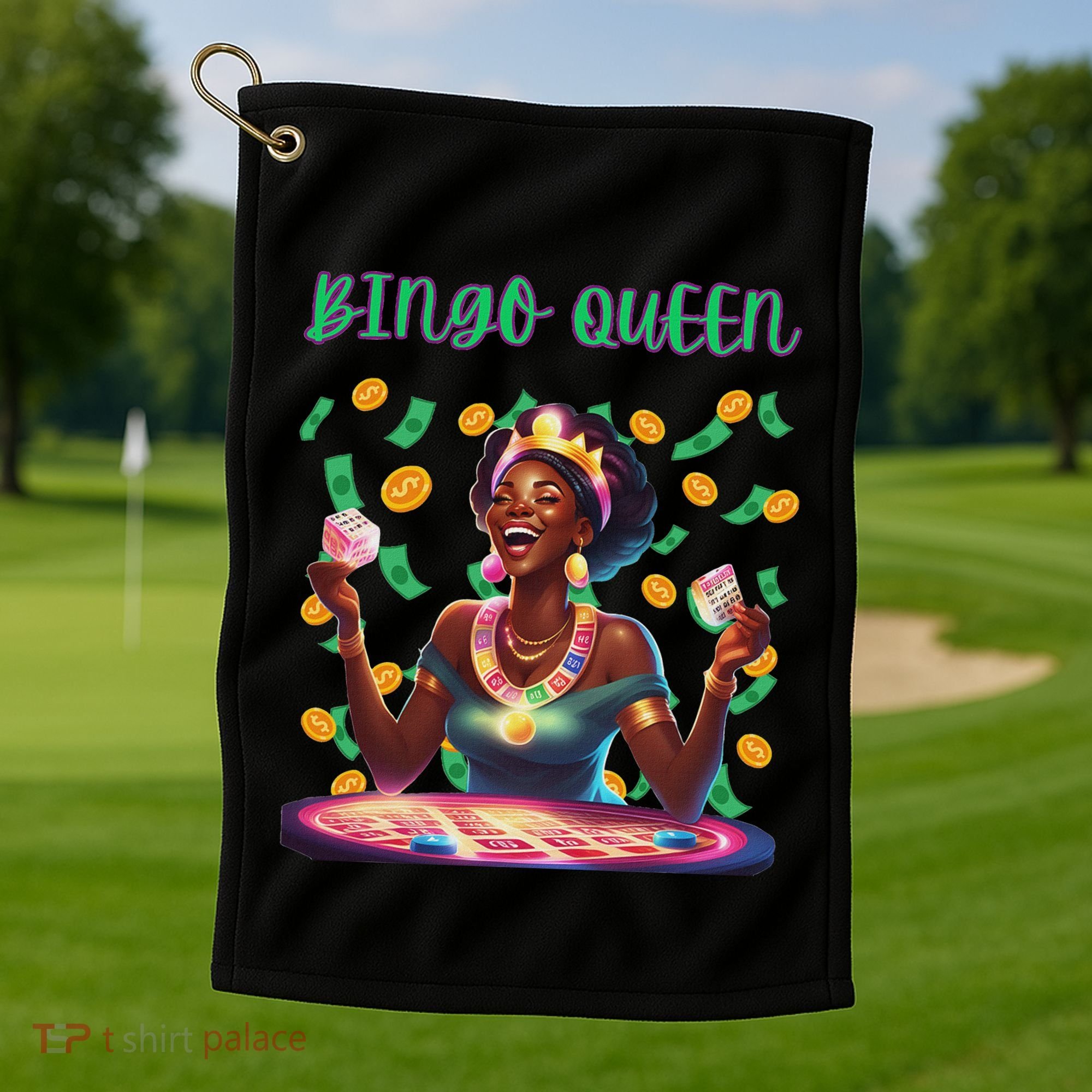  Laughing Bingo Queen Golf Towel