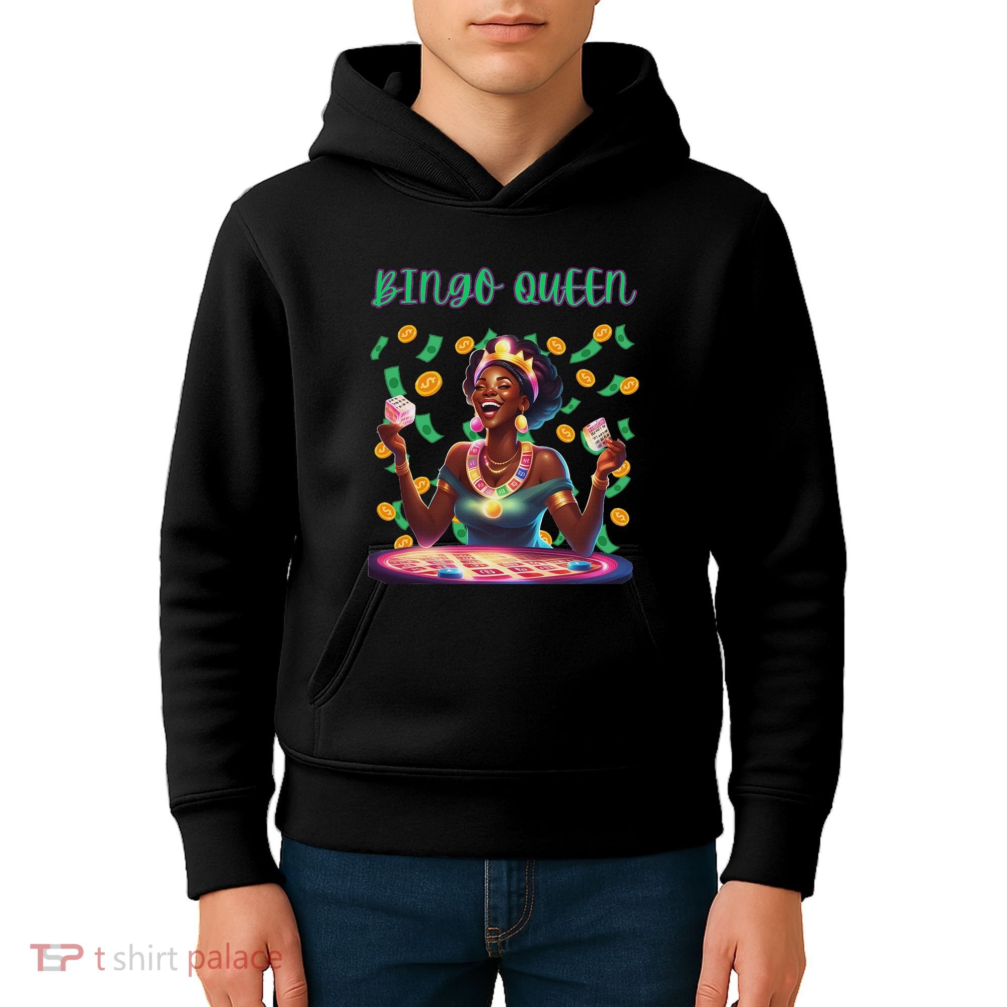  Laughing Bingo Queen Kids Hoodie