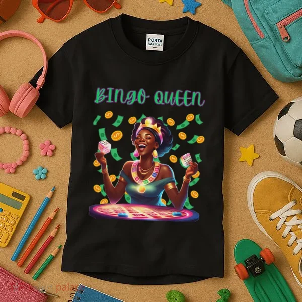  Laughing Bingo Queen Kids T-Shirt