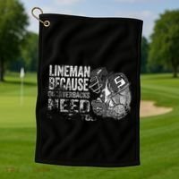 Lineman Because Quarterbacks Heroes Need American Football Golf Towel thumb 1