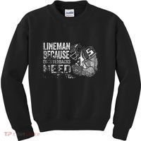 Lineman Because Quarterbacks Heroes Need American Football Kids Sweatshirt thumb 0
