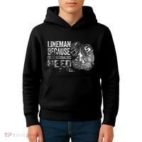 Lineman Because Quarterbacks Heroes Need American Football Kids Hoodie thumb 4