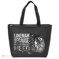 Lineman Because Quarterbacks Heroes Need American Football Tote Bag thumb 0