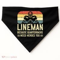 Lineman Because Quarterbacks Need Heroes Too USA-Made Doggie Bandana thumb 0