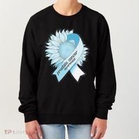 Light Blue Ribbon Sunflower Prostate Cancer Awareness Month Women's Sweatshirt thumb 0