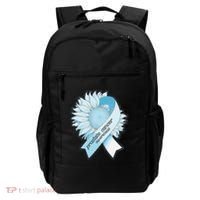 Light Blue Ribbon Sunflower Prostate Cancer Awareness Month Backpack thumb 0
