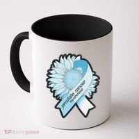 Light Blue Ribbon Sunflower Prostate Cancer Awareness Month Coffee Mug thumb 0