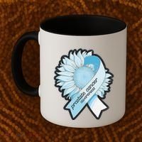 Light Blue Ribbon Sunflower Prostate Cancer Awareness Month Coffee Mug thumb 2