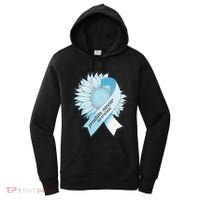 Light Blue Ribbon Sunflower Prostate Cancer Awareness Month Women's Hoodie thumb 0